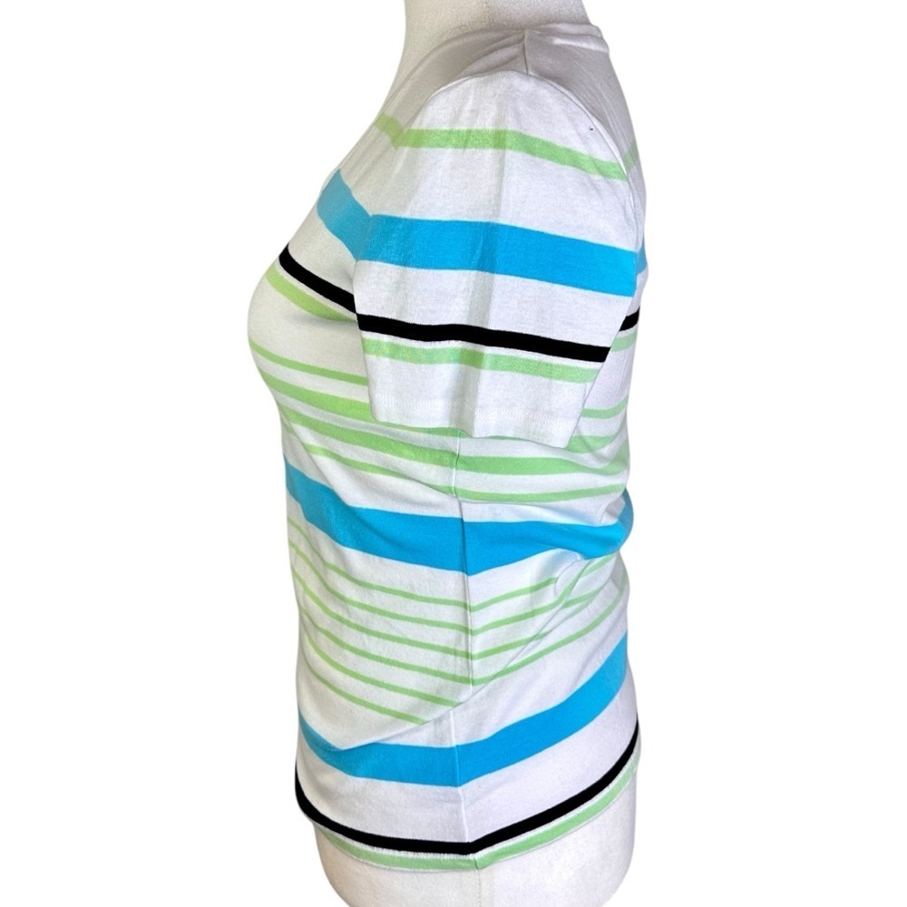 Talbots V-Neck Tee Short Sleeve Stripes Size M - Picture 4 of 10